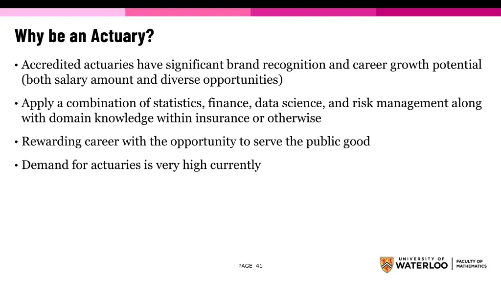 why be an actuary