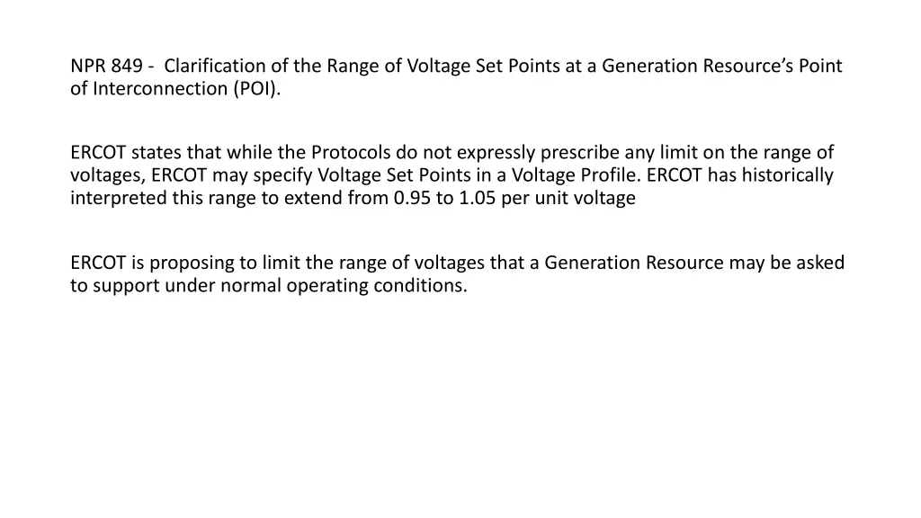 npr 849 clarification of the range of voltage