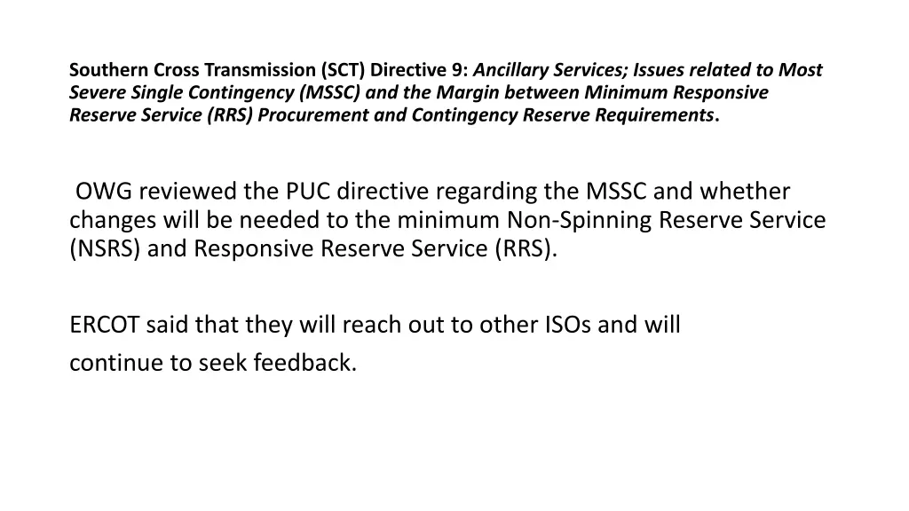 southern cross transmission sct directive