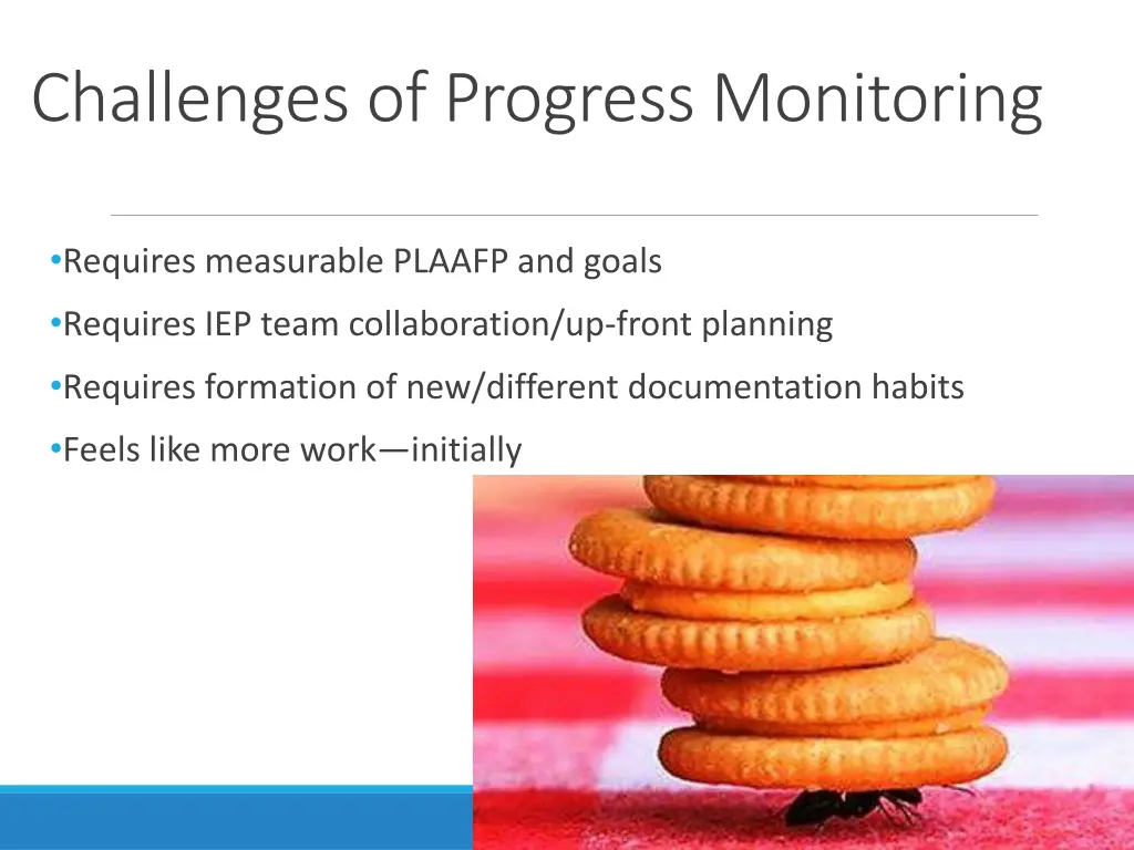 challenges of progress monitoring