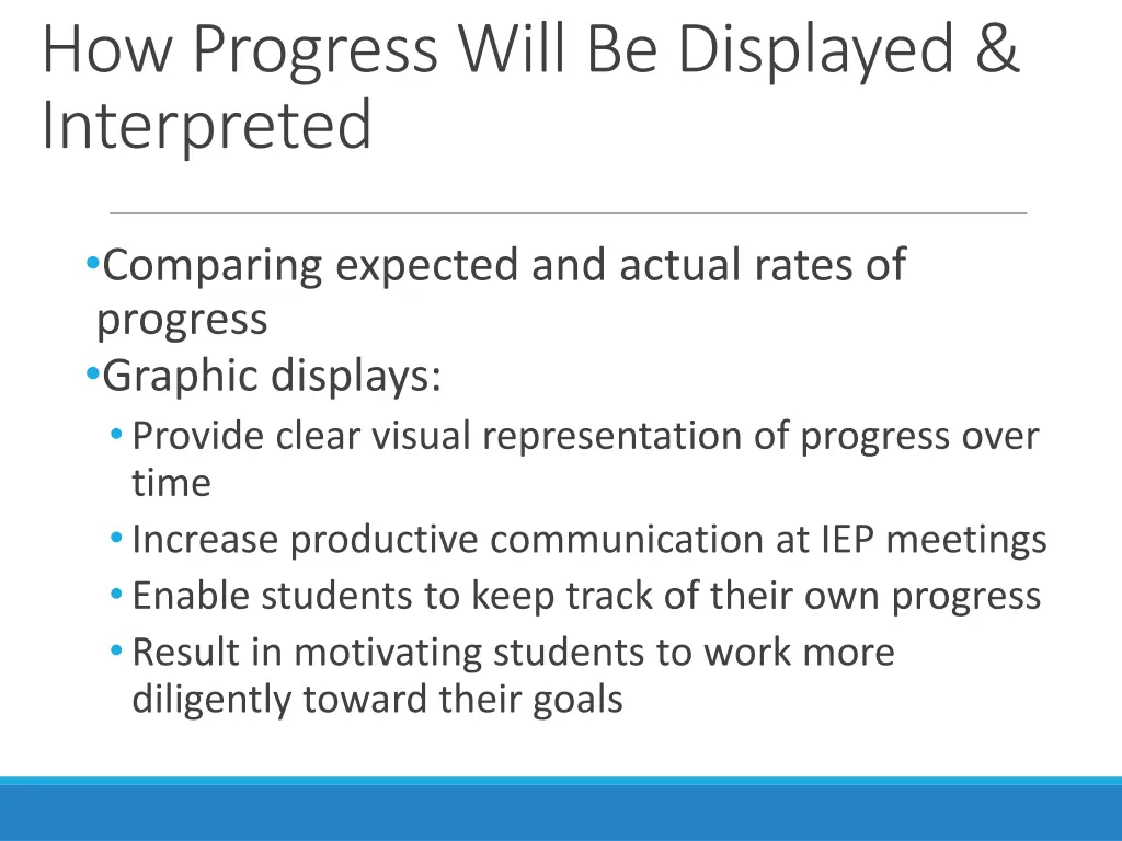 how progress will be displayed interpreted