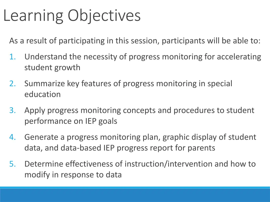 learning objectives