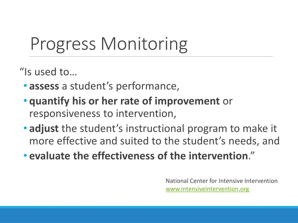progress monitoring