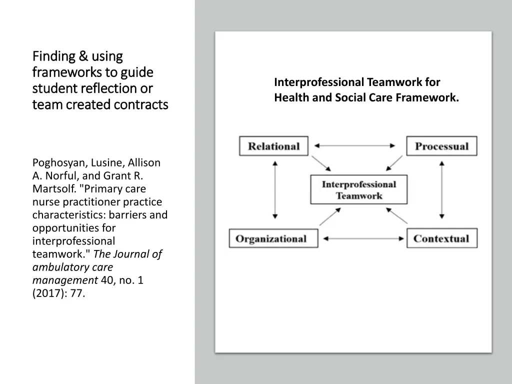 finding using finding using frameworks to guide