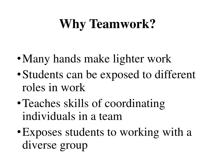 why teamwork