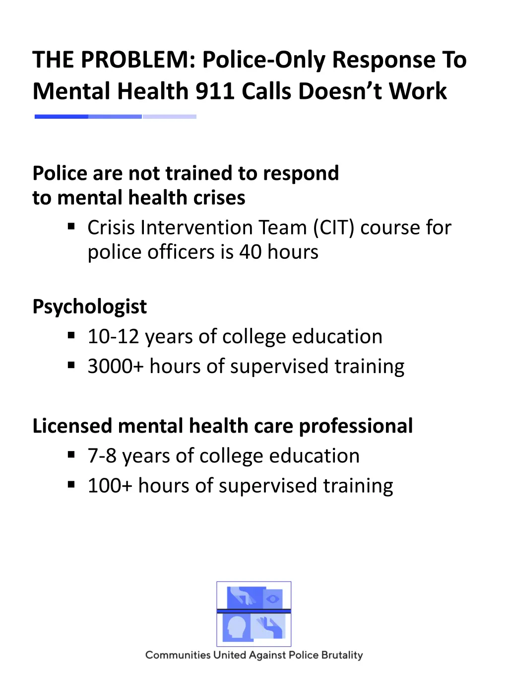 the problem police only response to mental health
