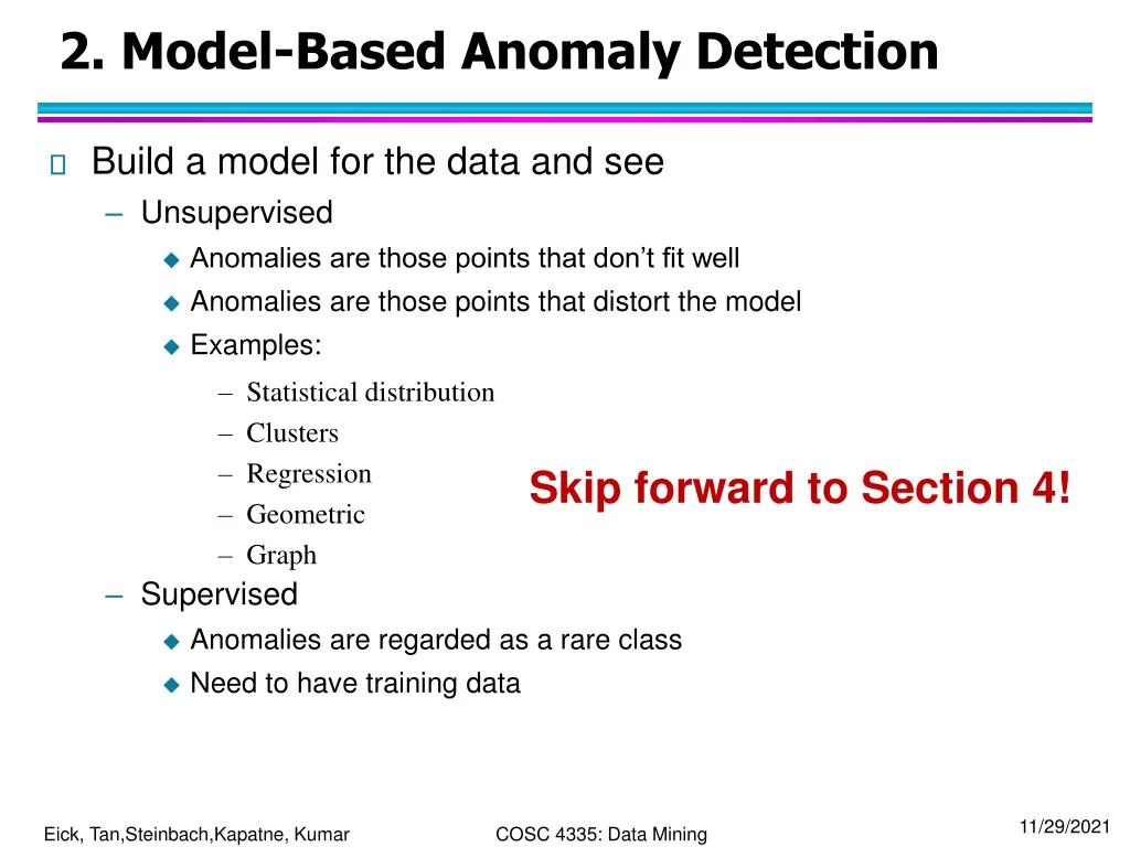 2 model based anomaly detection