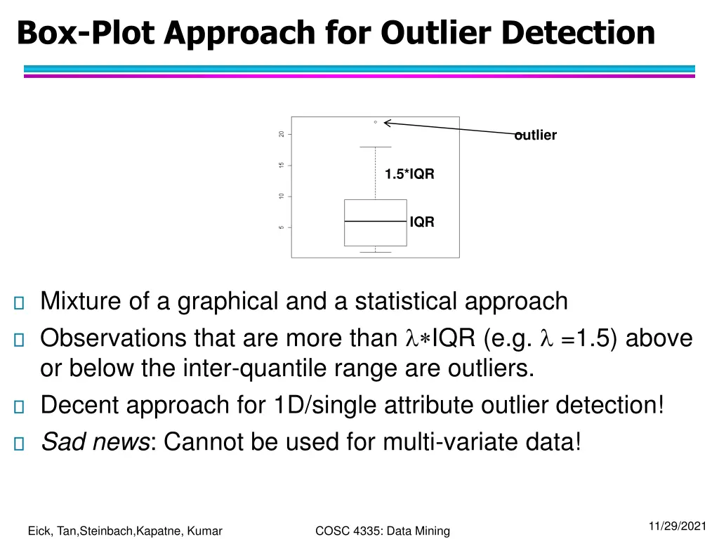 box plot approach for outlier detection