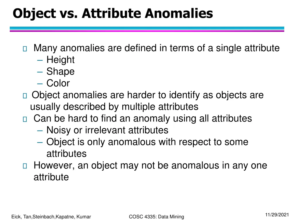 object vs attribute anomalies