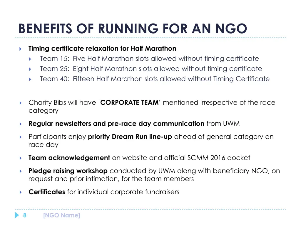 benefits of running for an ngo