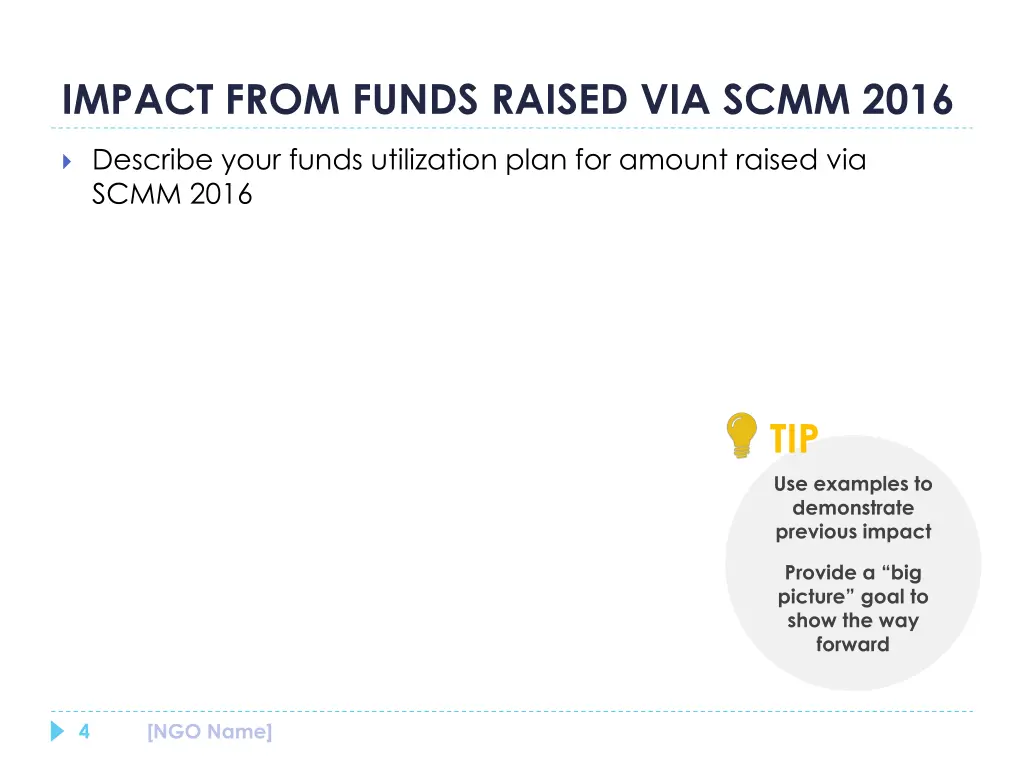 impact from funds raised via scmm 2016