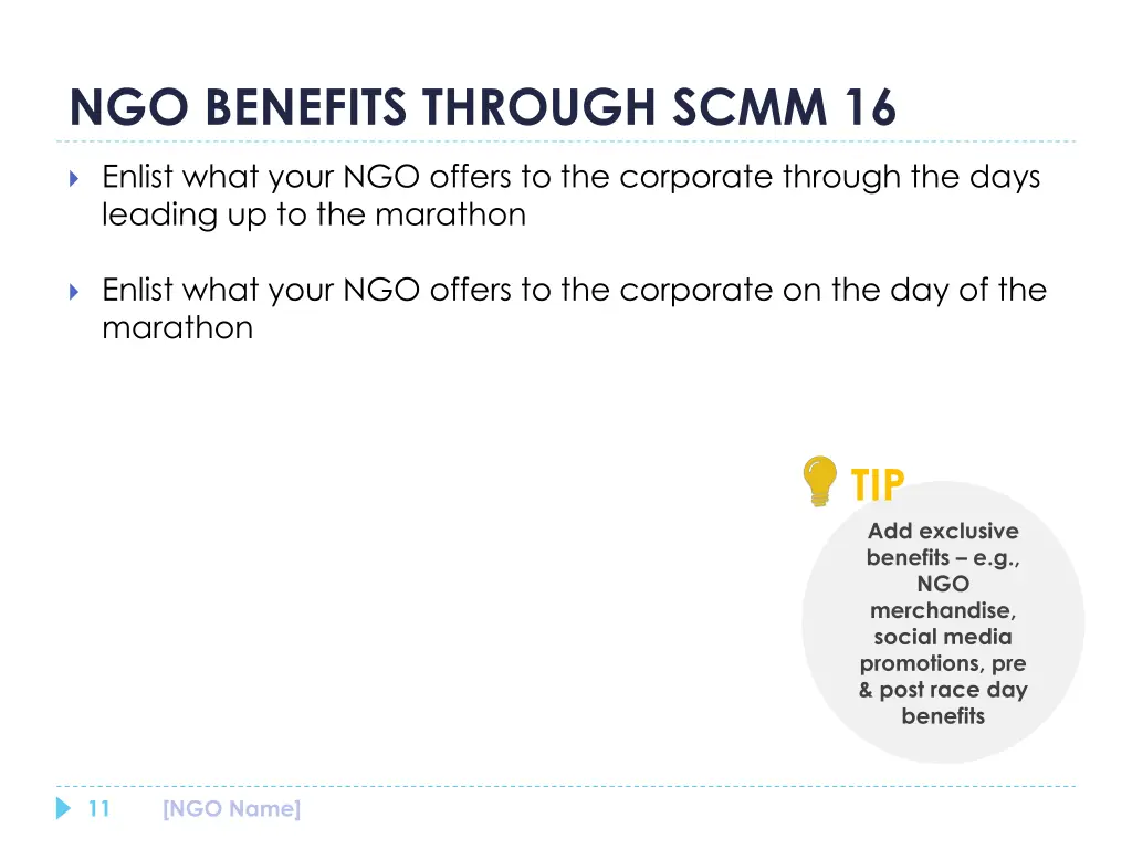 ngo benefits through scmm 16