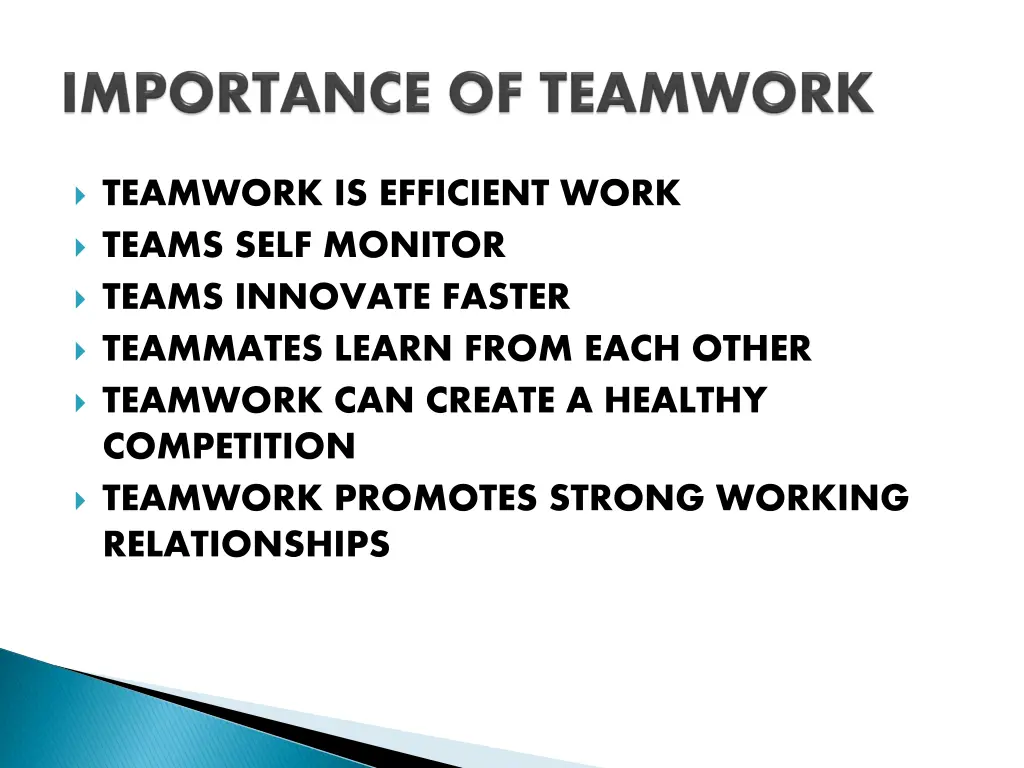 teamwork is efficient work