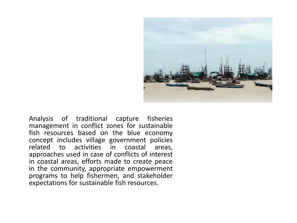 analysis of traditional capture fisheries