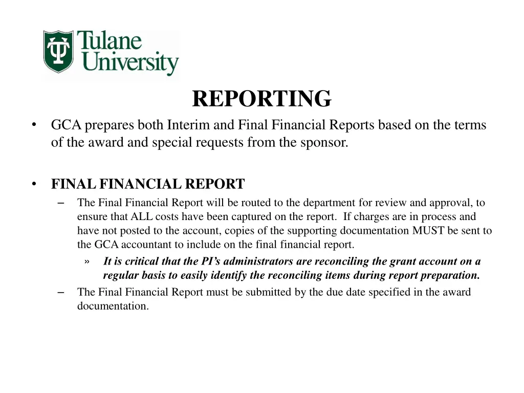 reporting