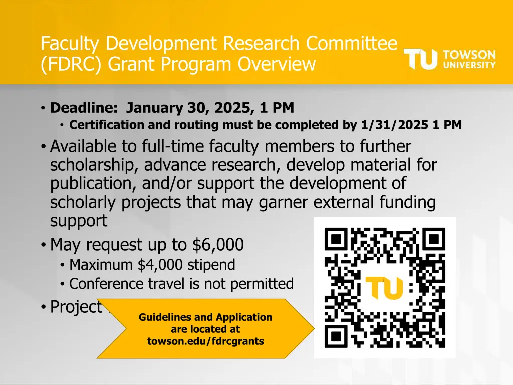 faculty development research committee fdrc grant