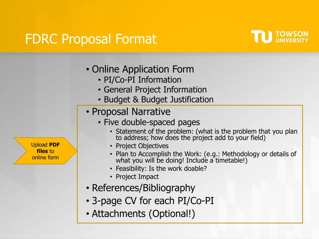 fdrc proposal format