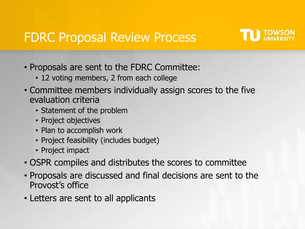 fdrc proposal review process