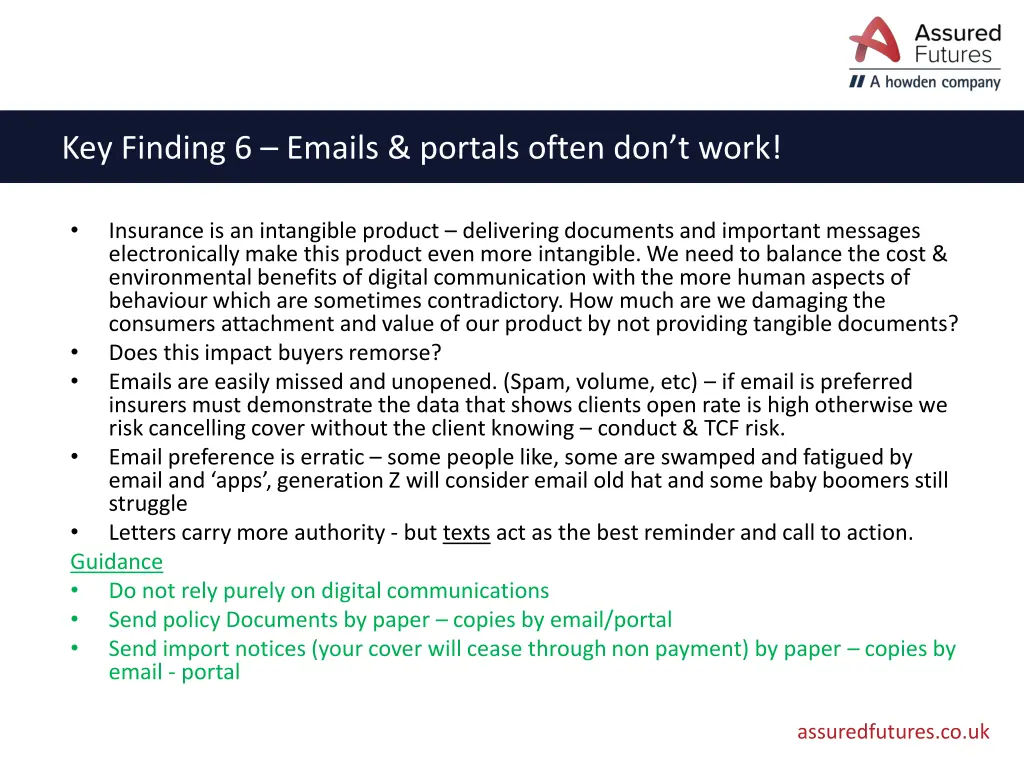 key finding 6 emails portals often don t work