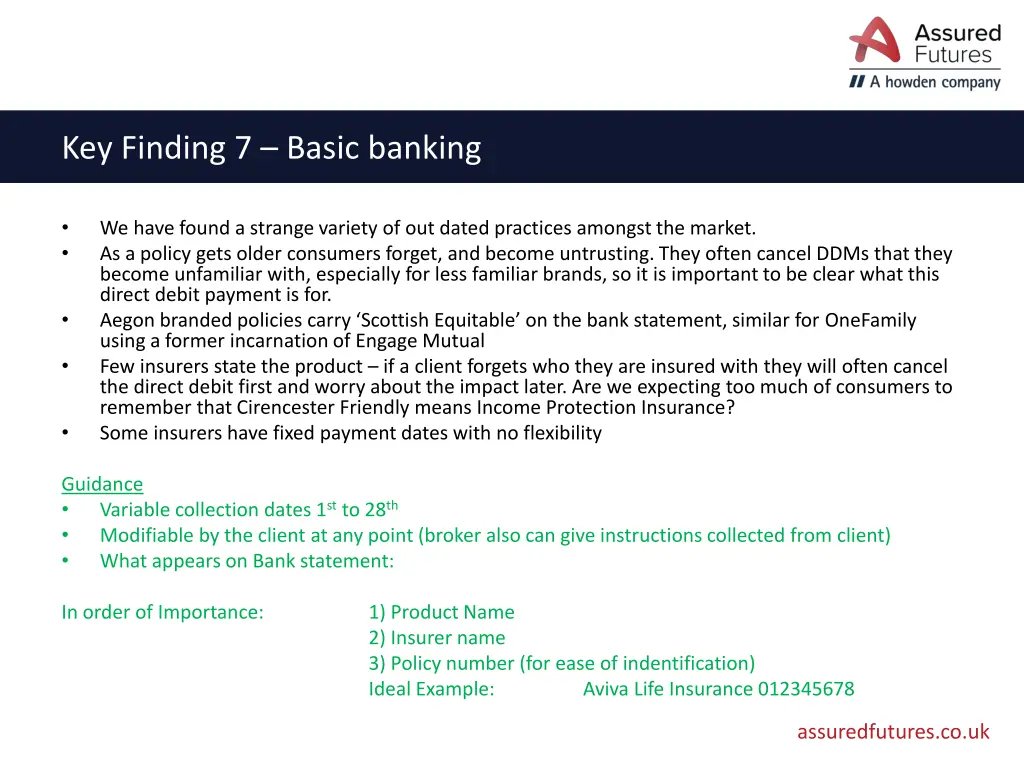 key finding 7 basic banking
