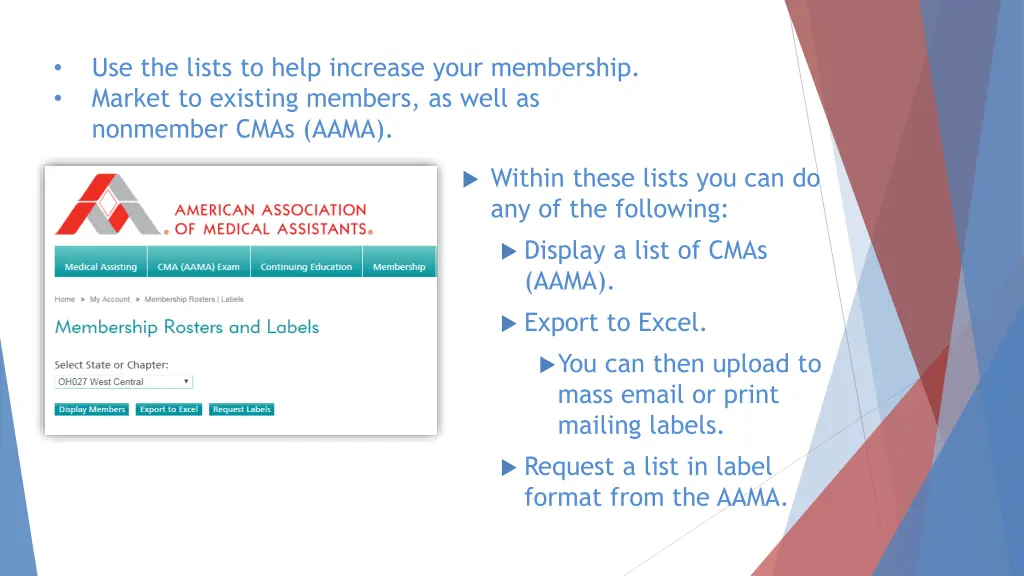 use the lists to help increase your membership