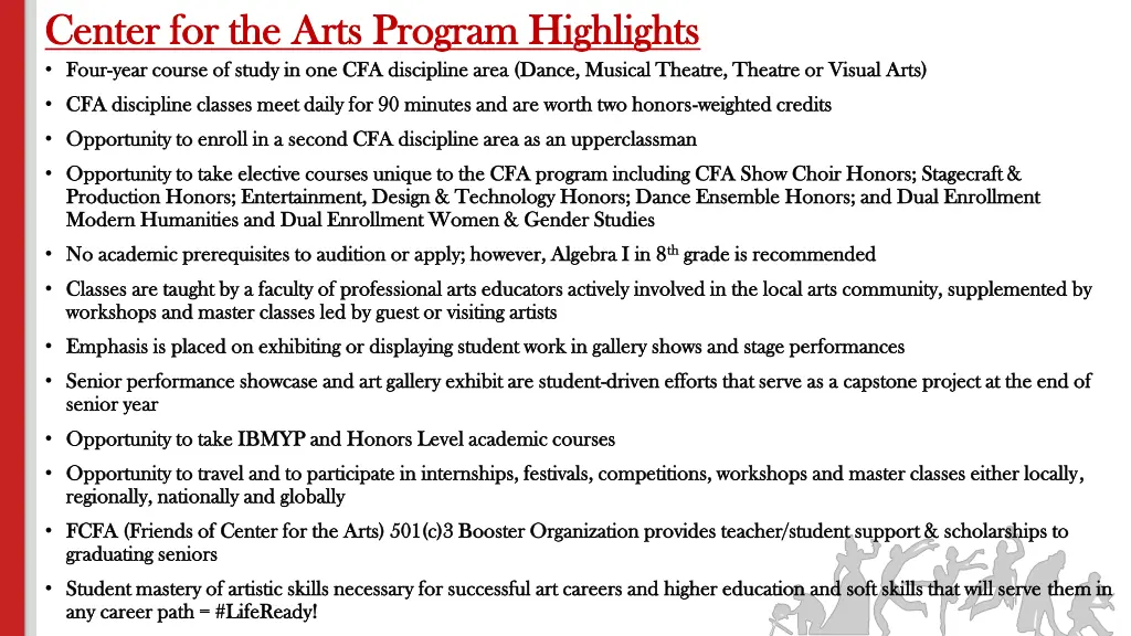 center for the arts program highlights center
