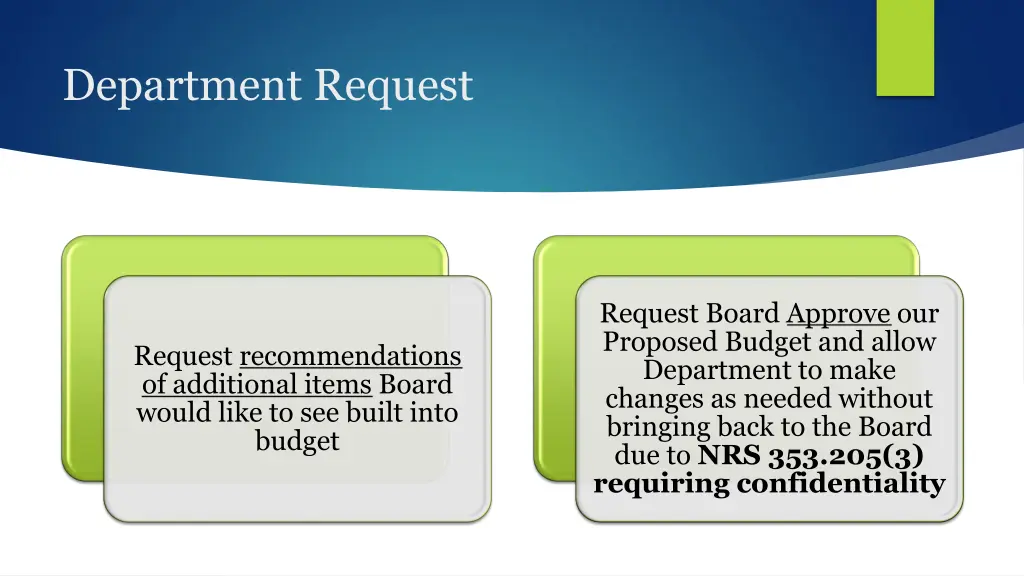 department request
