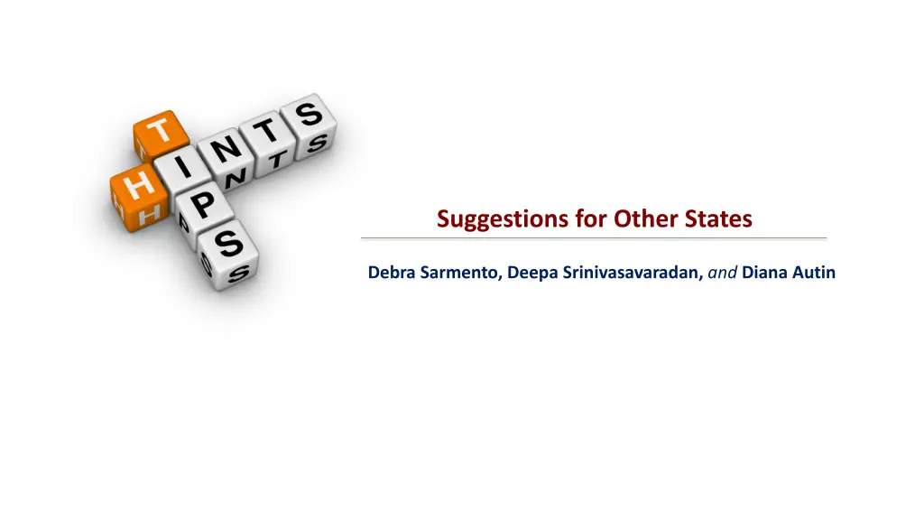 suggestions for other states