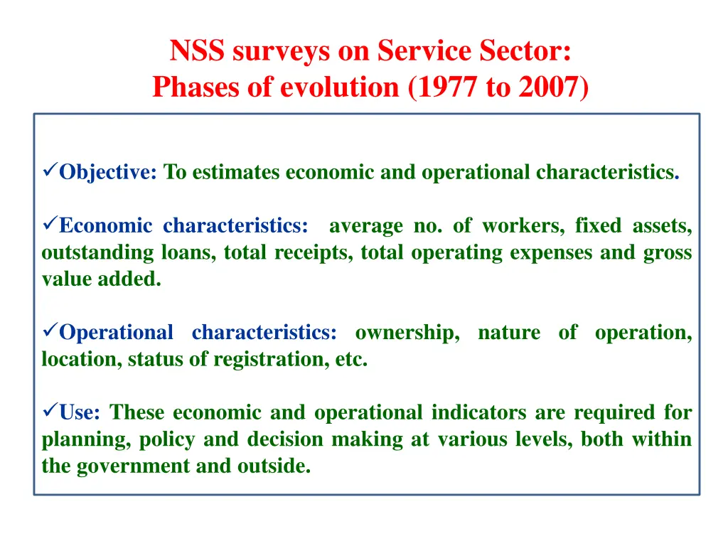 nss surveys on service sector phases of evolution 5