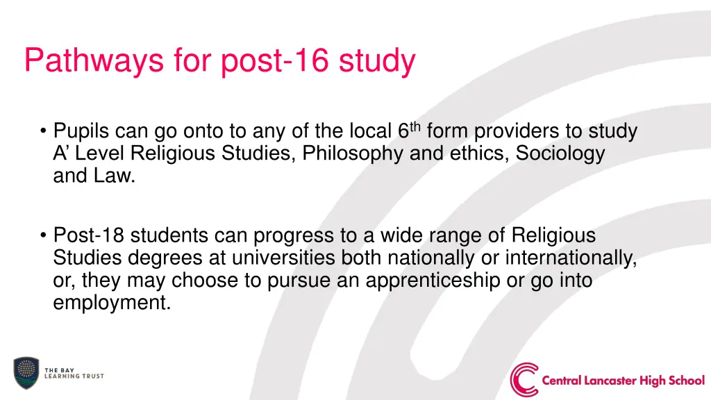 pathways for post 16 study