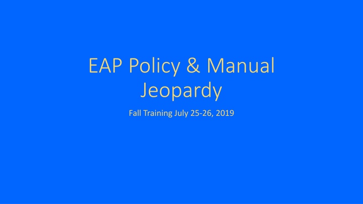 eap policy manual jeopardy