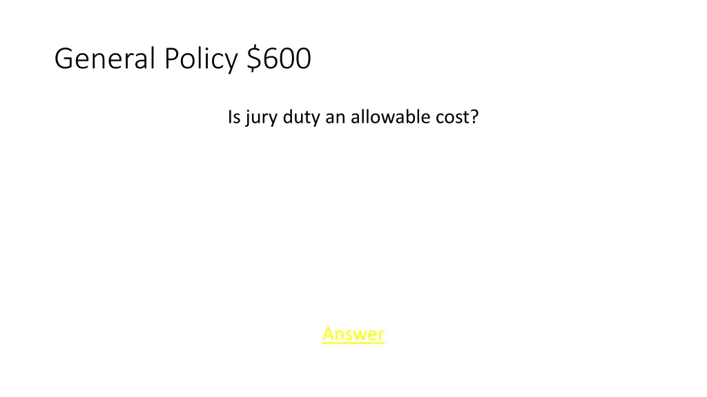 general policy 600