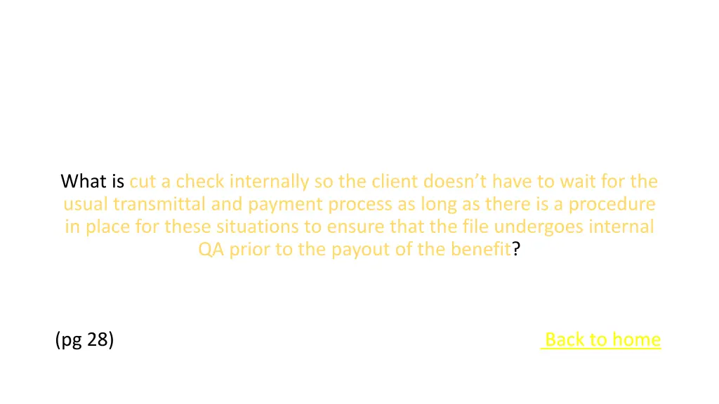 what is cut a check internally so the client