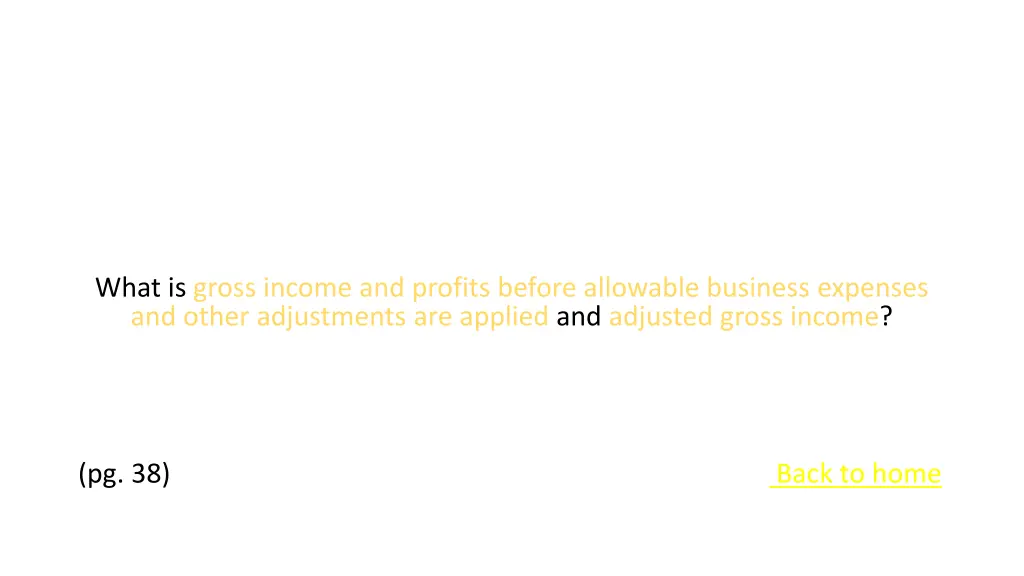what is gross income and profits before allowable