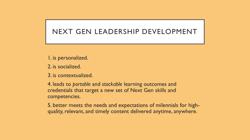 next gen leadership development
