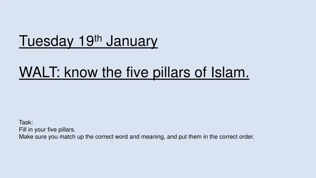 tuesday 19 th january