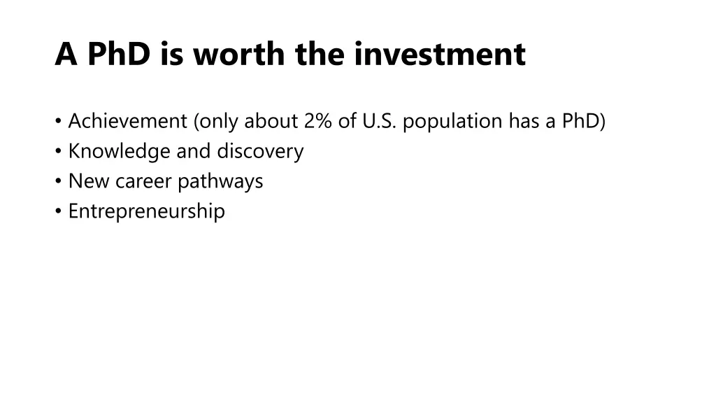a phd is worth the investment