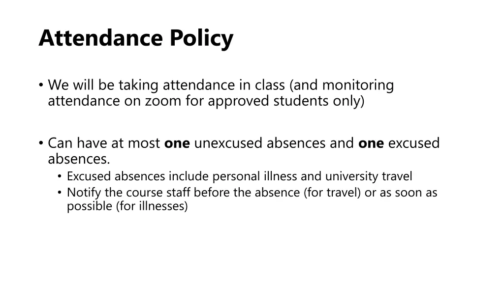 attendance policy