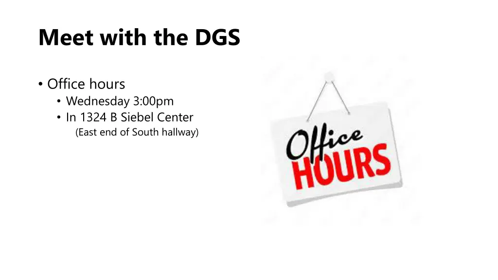 meet with the dgs