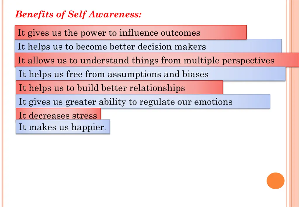 benefits of self awareness