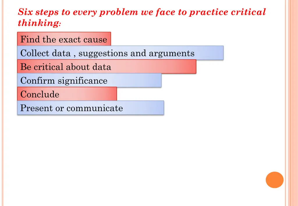 six steps to every problem we face to practice
