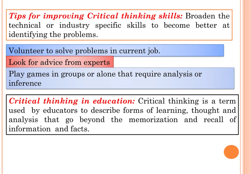 tips for improving critical thinking skills