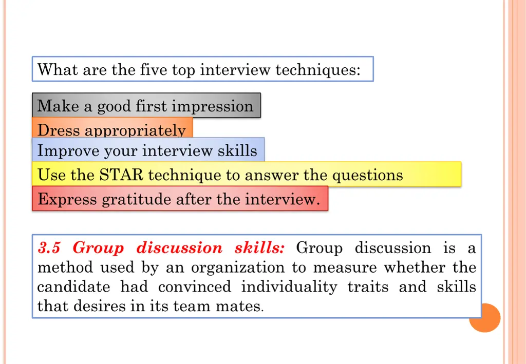 what are the five top interview techniques