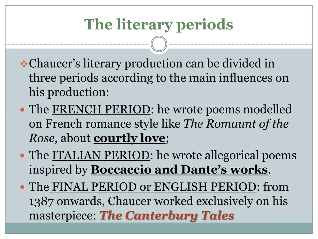 the literary periods