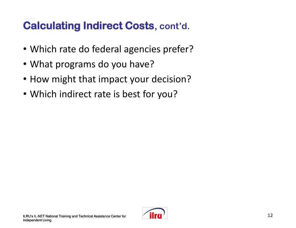 slide slide 12 calculating indirect costs