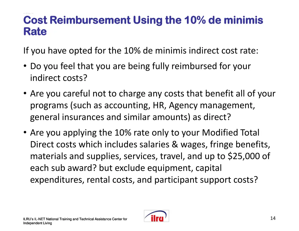 slide slide 14 cost reimbursement using