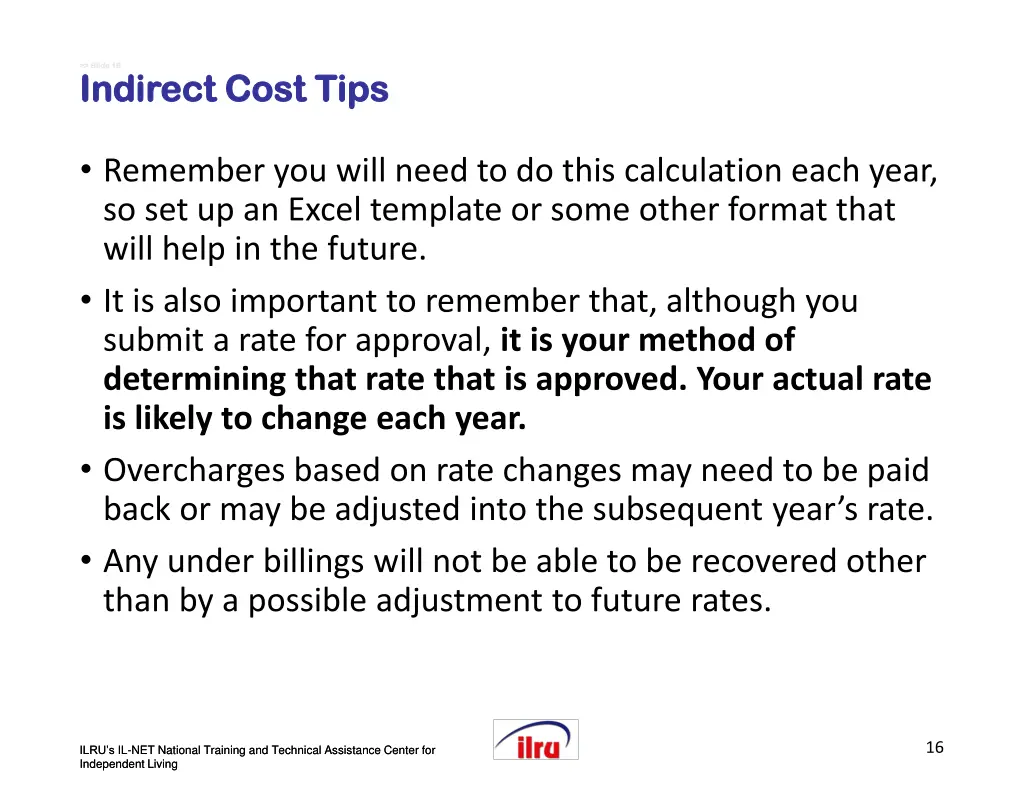 slide slide 16 indirect cost tips indirect cost