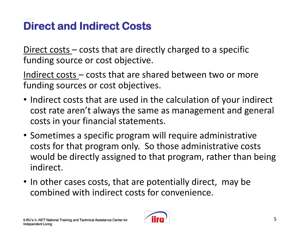 slide slide 5 5 direct and indirect costs direct