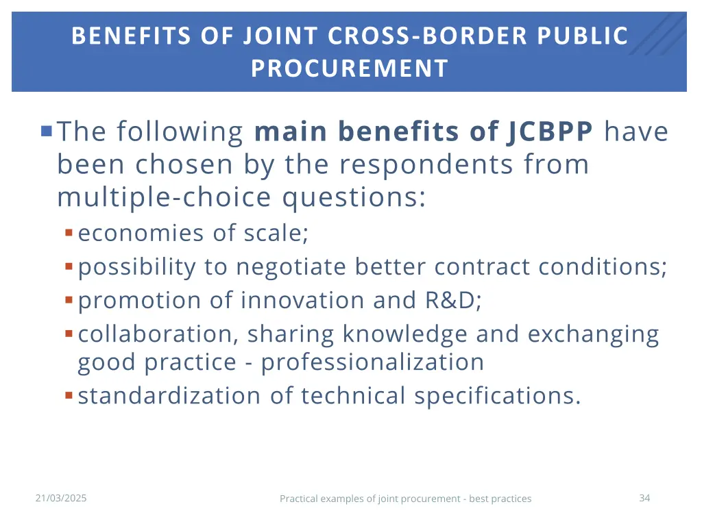 benefits of joint cross border public procurement