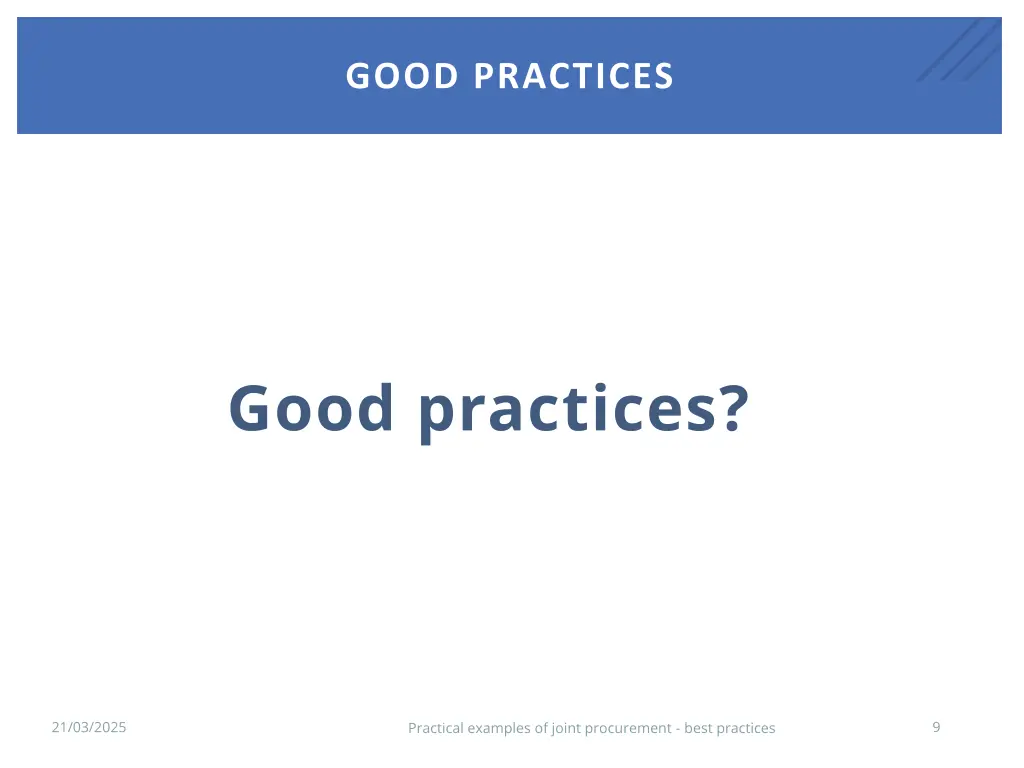 good practices